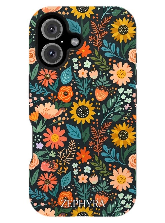 Folk Bloom Noir iPhone 16